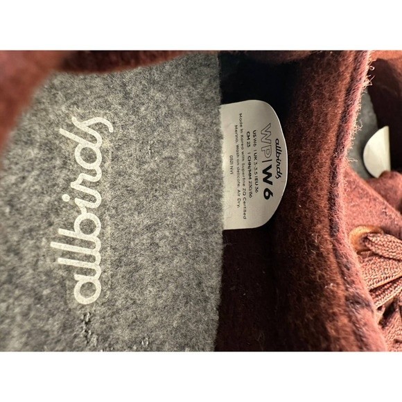 AllBirds merino wool women's sneakers maroon, size 6 - Picture 7 of 9